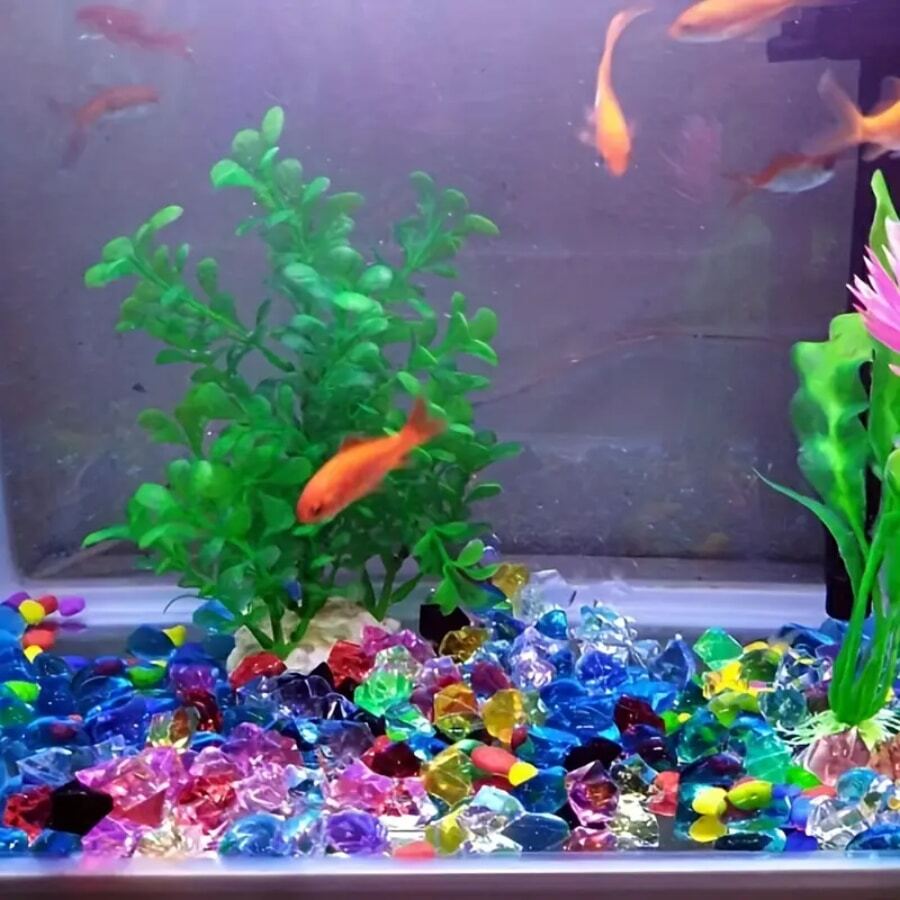 500pcs Artificial Ice Cubes - Transparent Colored Crystal Stones, Fake Ice Cubes For DIY Photography Props, Acrylic Ice Blocks For Fish Tank Decor Gifts Birthday Graduation