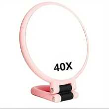 1pc 50X/40X/30X Handheld Magnifier, Double-Sided Mirror + Tweezers, 1X/40X Zoom, 360° Adjustable Handle, Foldable Travel Makeup Mirror, Handheld & Stand Design, Portable For Travel, Suitable For Daily Makeup, Shaving, Eyebrow Grooming, Great Gift - Multicolor - View 14