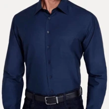 Men's Slim Business Dress Shirt With Winter Pattern - Various Colors - 藏蓝色 - 查看 1