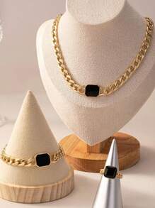 1 Fashionable Geometric Shaped Personalized Accessory Set - Multicolor - View 3