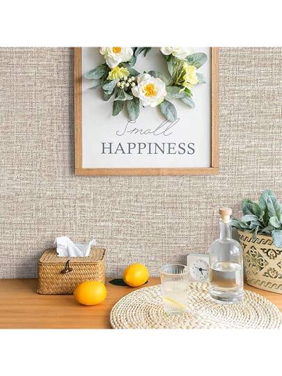 Roll Verlichting Grijs Linen Wallpaper Home Self Adhesive Peel Stick Wand Paper Bedroom Dinning Room Kitchen Cabinets Stickers Thicken Mildew Proof Removable Contact Countertops Furniture Renovation Art Living ations Office Items Bathroom ation Stuff Ho Wallpapers view 4