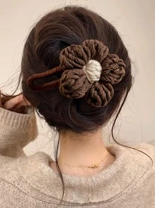 1 Peça Presilha de Cabelo de Flor de Pelúcia de Alta Qualidade para Mulheres, Grampo de Cabelo para Penteado, Grampo de Cabelo Grande, Alternativa a Grampos de Cabelo Tipo Garra, Presilhas de Cabelo