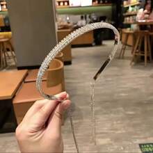 Băng đô tua rua đính đá bạc phong cách Boho - Băng đô bằng hợp kim nhôm thanh lịch dành cho phụ nữ và trẻ em gái, hợp kim kẽm cho tiệc tùng - Bạc - Xem 5