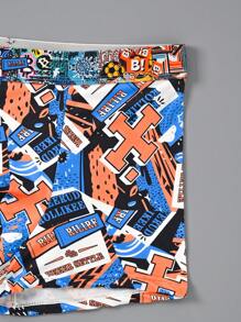 3PCS Men's Underwear Random Print, Stylish, Comfortable, Graffiti Webbing Boxer Briefs - Multicolor - View 5