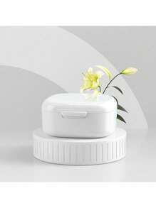 1pc Portable Denture And Invisible Braces Soak Box, Plastic, Retainer Cleaning Box, Orthodontic Mouthguard Container, Compact Storage For Dental Appliances, Professional Oral Care Storage Case (Braces Not Included) - Multicolor - View 8