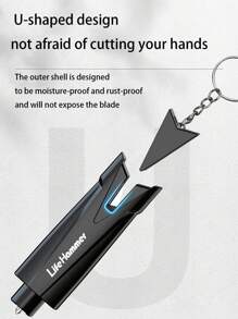 1PC Safety Hammer Car Window Breaker Seat Belt Cutter Two-In-One Window Breaker Car Life-Saving Broken Glass Escape Device Car Multi-Function Emergency Device Tool With For Land And Underwater Lightweight Car Keychain Bag Charms Essential Keychain For Outdoor Workers - Multicolor - View 7