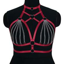 Sujetador de estilo punk con cadena metálica para mujer de talla grande, disfraz gótico para Navidad/Halloween/Carnaval - Multicolor - Ver 23