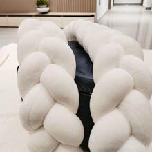 AIBOYING 1 件白色婴儿床保险杠，手工编织长扭结球形编织柔软保护婴儿床内衬 - 白色 - 查看 7