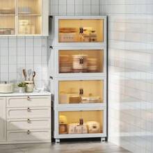 [24h To Ship] LEEGO Multi-Layer Folding Storage Cabinet With Pulley Storage Box, Dustproof Storage Box Can Store Clothes, Snacks, And Miscellaneous Items Household Organiser Transparent Installation Tool - 22.4吋-5層 - 查看 11