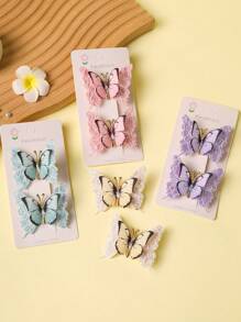 2/4 件优雅蝴蝶发夹 – 维多利亚风格的发饰