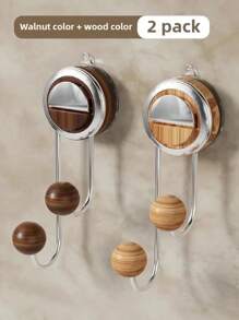 1/2pcs Suction Cup Hook, Wall Installation Without Punching, Metal Material, Strong Load-Bearing, Invisible Design, Easy To Install, Modern Style, Suitable For Bathroom, Home Decoration, Practical Hook Home Bathroom Decor Bathroom Organizer Summer