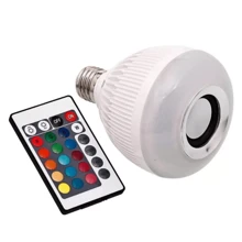 Bluetooth Led Lamp Speaker Box Bivolt Control 12w Rgb