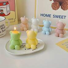 DIY Cute Bear Shaped Silicone Candle Mold, Animal Scented Candle Sitting Bear Plaster Mold
