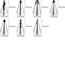 7Pcs Pleated Skirt Piping Tips Set,Stainless Steel Ruffle Piping Nozzles Icing Tips Set For Pastry Cupcakes,Cakes Cookies Decorating - Silver - View 2