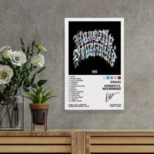 Framed DrakePoster Honestly, Nevermind Music Album Cover Poster Posters For Room Canvas Wall Art Bedroom Decor, Creative Home Decoration, High Quality Decorative Posters, Dormitory, Gym, Bar, Cafe, Arcade, Room Living Room Wall Decoration Painting, Perfect Gift