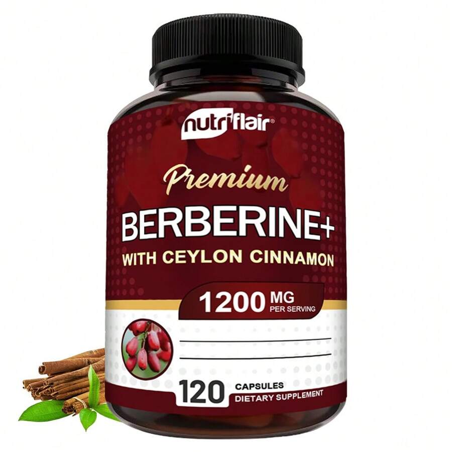 Premium Berberine HCL 1200mg, 120 Capsules - Plus Pure True Ceylon Cinnamon, Berberine HCI Root Supplements Pills - Immune System, Healthy Weight Management - 其他 - 查看 1