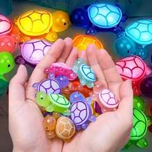 20pcs Glow-In-The-Dark 3D Sea Turtle Toys - Perfect For DIY Crafts And Party Favors, Assorted Colors