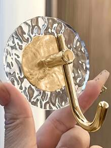 1/4pcs Of Luxury Wall-Mounted Coat Hooks For Home Decoration - Crystal Acrylic Metal Hooks, Self-Adhesive Towel And Bathrobe Hooks, No Need For Drilling, Multi-Functional, Suitable For Kitchen And Bathroom Accessories, Bathroom Storage Hooks