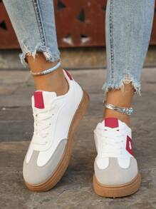 Women's Heart Pattern Decorated Sports Casual Shoes, Lightweight Comfortable Soft Sole Sneakers, Low-Top Breathable Outdoor Exercise Fitness Shoes