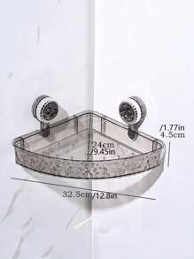 1 件免钻壁挂式波浪纹吸盘收纳架，方形和三角形可移动收纳架，适合返校季