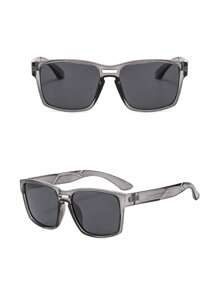 1pc Men's Square Double-Bridge Thick Frame Classic Personalized Stylish Retro Casual Daily Polarized Fashion Fashion Glasses