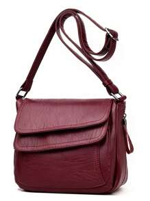 High Quality Leather Purses And Handbags Fashion Women Shoulder Bags Luxury Designer Handbag Flap Ladies Crossbody Bags Small Tote Bag - Burgundy - View 4