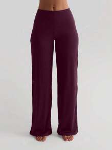 Pantalon de femme XLLAIS, mode, taille haute élastique, jambes droites longues