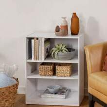 White 3-Shelf Bookcase With Adjustable Shelves For Customized Storage Solutions