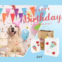 10个/套白色/黑色/米色牛皮纸手提袋，礼品包装袋，服装购物袋，烘焙咖啡茶携带袋，外卖包装袋