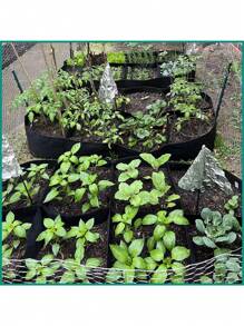 1Pc Garden Bed 8 Grids Plant Grow Bags, Breathable Planter Raised Beds For Growing Vegetables Potatoes Flowers, Rectangle Planting Container For Outdoor Indoor Gardening