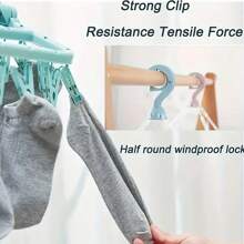 Thickened 32 Clips Multi-Clips Drying Clip Drying Rack Hanger Multipurpose Plastic Clothes Hanger, Home Laundry For Drying Socks