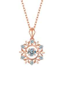 1 件 S925 银雪花吊坠防过敏项链，送给女性的优雅礼物 - 玫瑰金 - 查看 6