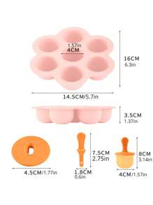 7 Hole Ice Cream & Popsicle Mold ,Simple DIY Frozen Snack Maker,DIY Ice Cream & Fruit Shake Maker With Easy-Grip Handles And Drip TrayFor Home Kitchen,Youngsters And Family Fun
