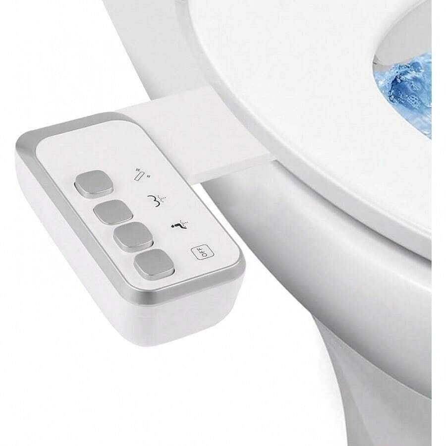 Jinxell 马桶坐浴盆附件，非电动双喷嘴卫生坐浴盆，自清洁和可调节水压马桶坐浴盆，用于正面和背面清洗（升级版 PE 软管）家居浴室装饰浴室配件浴室收纳夏季收纳