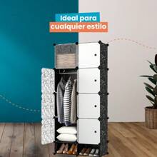 Closet Armable Ropero Zapatero Recamara Organización Rack Moderno Asthetic - Gris Claro - Ver 6