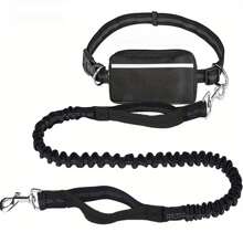 1pc Reflective Waist Pack With Retractable Dog Leash, 44-63inch Elastic Traction Rope, Outdoor Sports Running Pet Leash, Explosion-Proof Thickened Handle, Multiple Colors Available