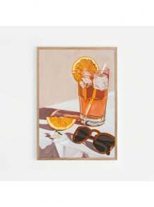 1 Stück Vintage Italien Reise Essen Spaghetti Kaffee Mittelmeerküste Landschaft Poster Leinwand Gemälde Wandbild Heimdekoration ohne Rahmen - Verschiedenfarbig - Übersicht 54