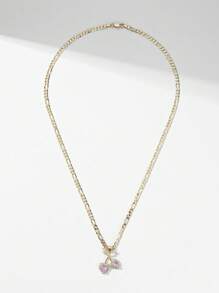1 pieza Collar colgante de cereza grande/pequeña con incrustaciones de circonita, enchapado en oro de 14K, elegante y clásico, hipoalergénico, adecuado como regalo para la madre/pareja de San Valentín/amiga/padrino, Primera Comunión católica, uso diario/festivo y oración