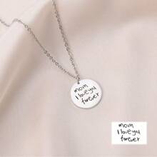 Personal Message Necklace • Personalized Quotes Necklace • Custom Engraving Necklace • Text Necklace • Inspirational Quote • Gift For Her - Silver - View 4