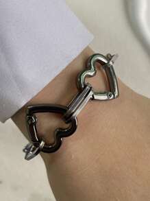 1pc Heart Shaped Bracelet Design Bracelet Chain, As A Gift For Couples, Friends, And Family On Daily Life And Festival Occasions