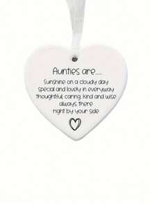Herz-förmige Acryl-Dekoration als Andenken für Tante, schöne dekorative hängende Plakette mit Gedicht, Tanten-Geschenk, Geschenk zum Geburtstag einer besonderen Tante