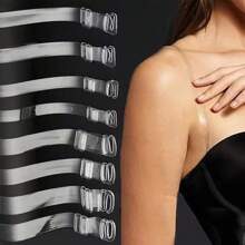 10/4 件透明胸罩肩带，防损坏可拆卸防滑肩带，高弹性无缝，适合女士内衣吊带背心露肩带