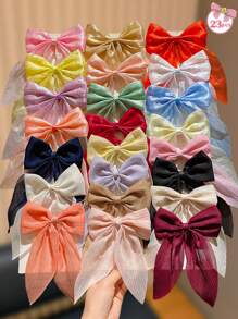23 - Piece Set Of Gentle Mori Style Flowing Bow Hair Clips - Versatile For Dates And Commuting