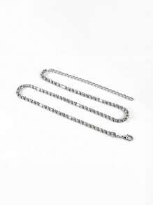 1Pc Fashion Silver Plated Diamond Tennis Chain Necklace Dainty Cubic Zirconia Diamond Chain Necklaces For Women - Multicolor - View 5