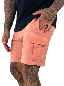 Men's Beach Shorts With Pockets And Cargo - 珊瑚粉 - 查看 3
