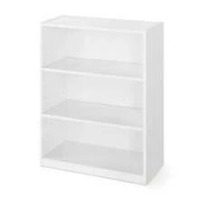 White 3-Shelf Bookcase With Adjustable Shelves For Customized Storage Solutions
