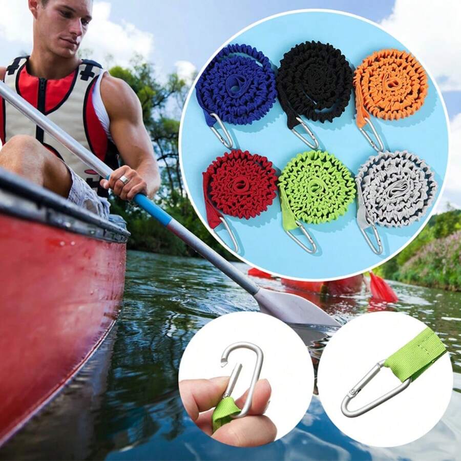 1pc Kayak/Canoe Oar Leash, Splash Paddle Tie Rope, Easy Boat Paddle Anti-Lost Strap, Inflatable Boat Safety Lanyard (Random Color Buckle)