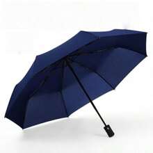 1pc Double-Layer Automatic Windproof And Rainproof Umbrella, Reinforced Windproof And Rainproof Umbrella, Multi-Functional Travel Umbrella, Portable Travel Umbrella, Outdoor Sunshade Umbrella Suitable For Both Men And Women, Simple Solid-Color Business Umbrella, Essential School Supplies, Halloween/Christmas Items
