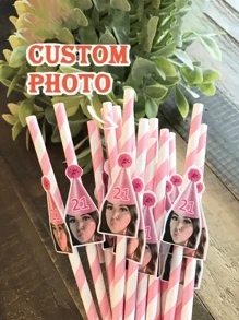 12 unidades de pajitas personalizadas con caras de estilo fiesta, pajitas con caras personalizadas para despedida de soltera, decoraciones de pajitas con caras personalizables para fiestas de cumpleaños, decoración y regalos para fiestas de cumpleaños de novias, multifuncionales, ornamentales, reutilizables, exquisitas, elegantes, de alta calidad, coloridas, modernas, personalizadas, regalos ideales para ella, salón de té, hogar, jardín, oficina, para aniversarios, para el Día de San Valentín, para el Día de la Madre, para cumpleaños, para el Día del Padre, para graduaciones, para bodas, para inauguraciones de casa, ambiente cálido, renovación otoñal del hogar, armonía del hogar, decoración de oficina - Multicolor - Ver 3