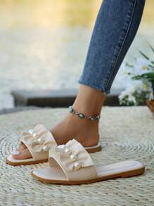 New Fashion Flat Sandals For Women - Beige - View 6